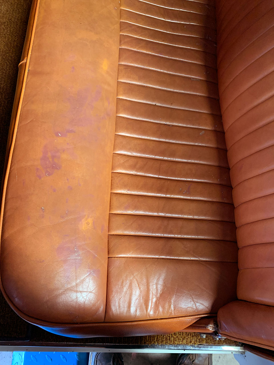 Jupiter leather seats looking stained and worn