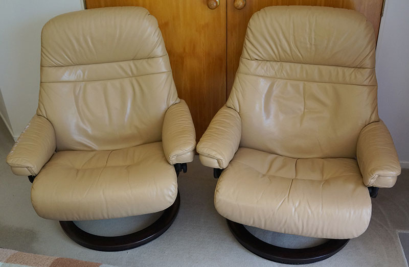 leather chairs after restoration