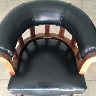 restored leather captains chair