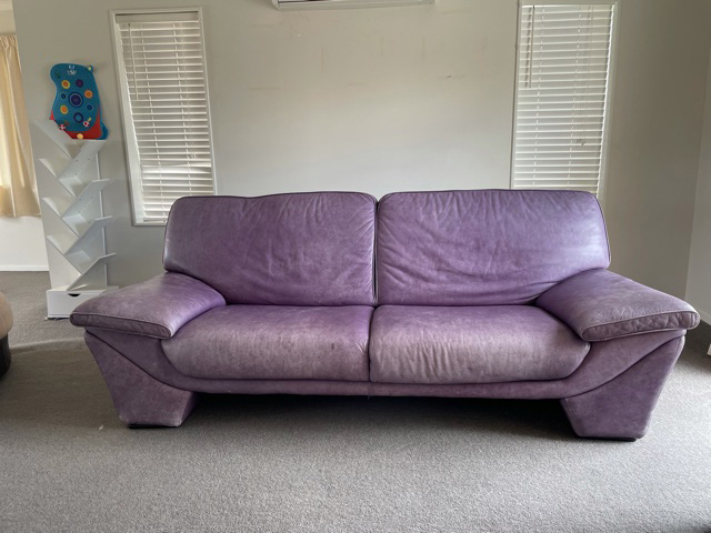 Purple couch ready for colour change