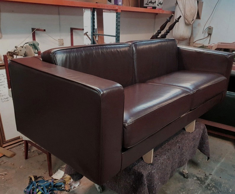 leather couch after restoration work