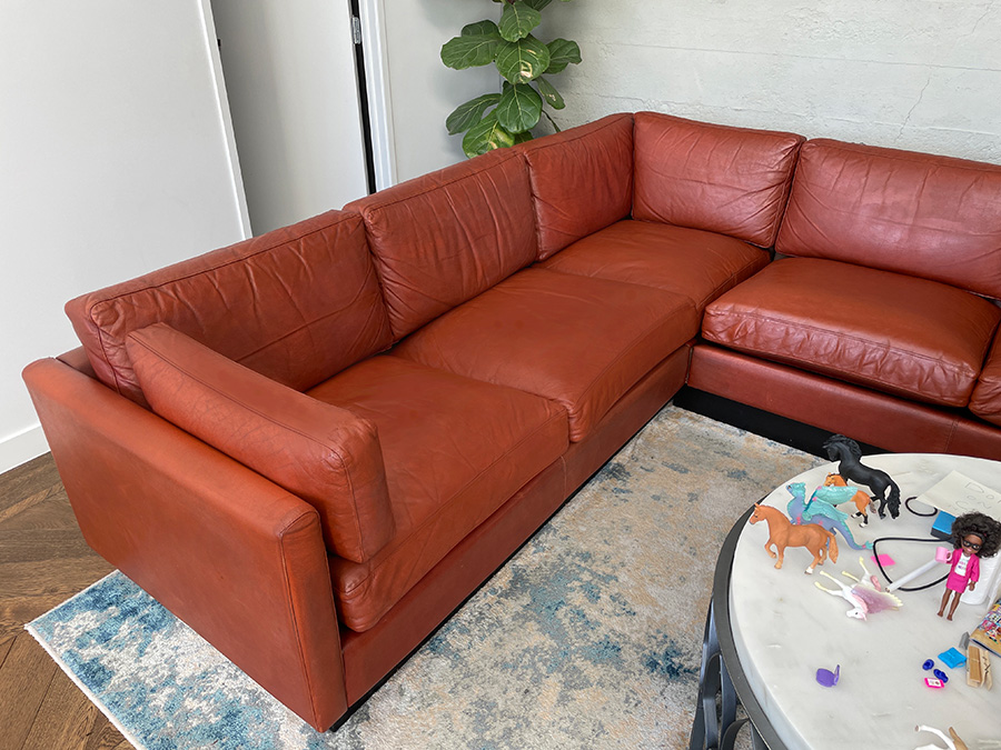 Leather couch rejuvenated