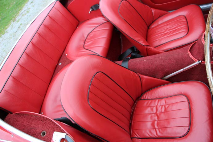 Austin Healey Leather Seats after