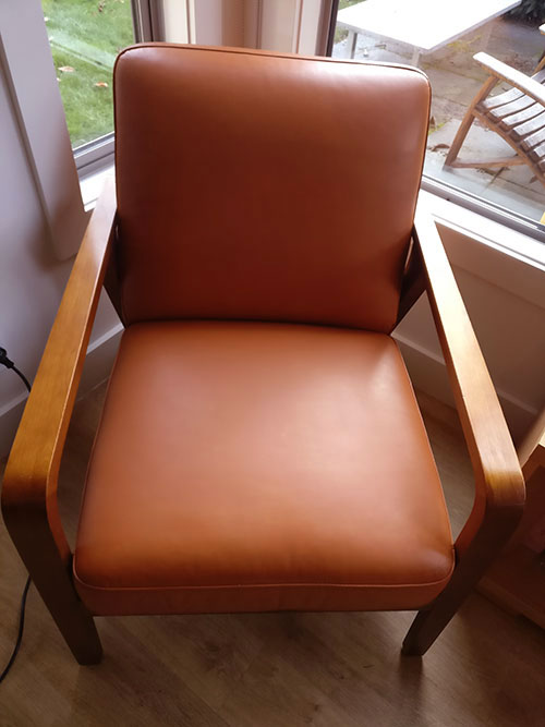 refinished leather chair