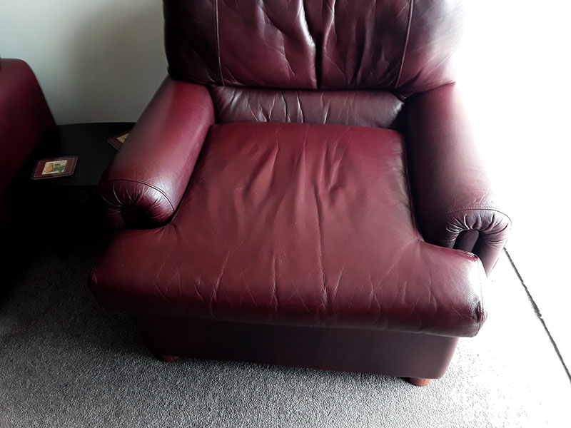 Leather chair recoloured again