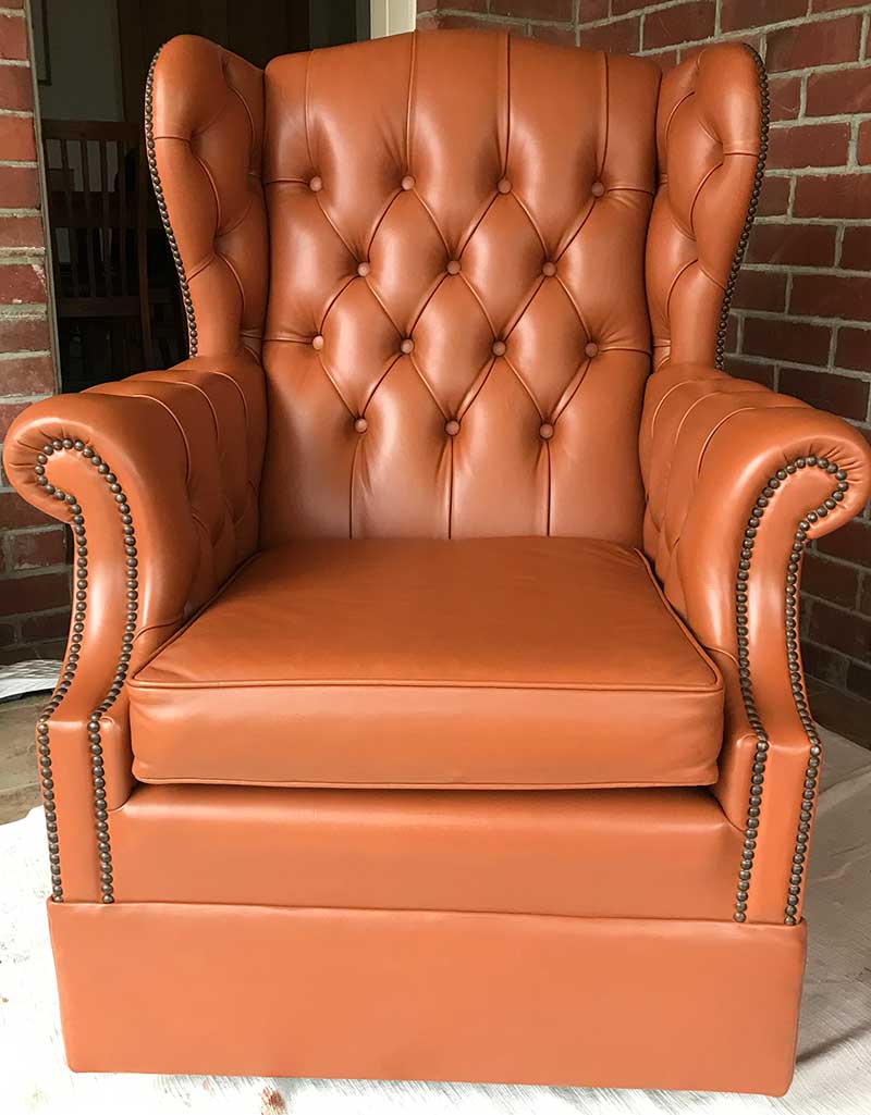 Leather chair after restoration