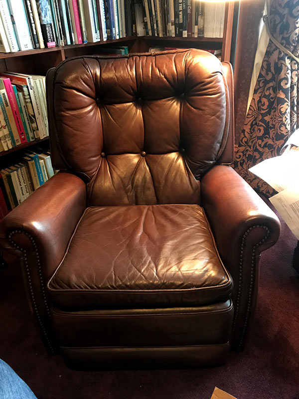 Leather chair after using restoration products