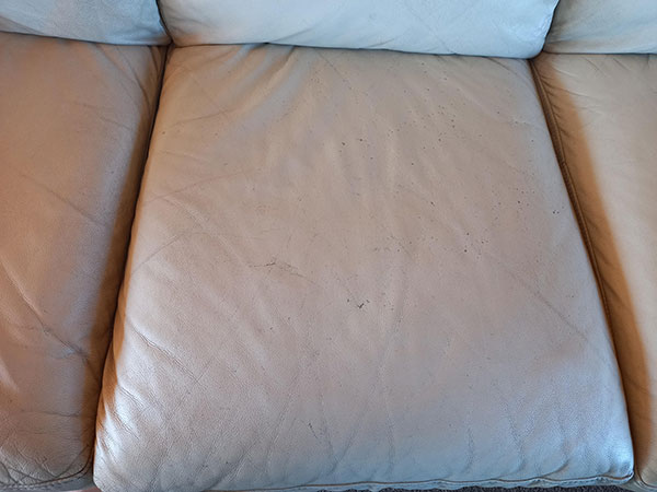 damaged leather couch