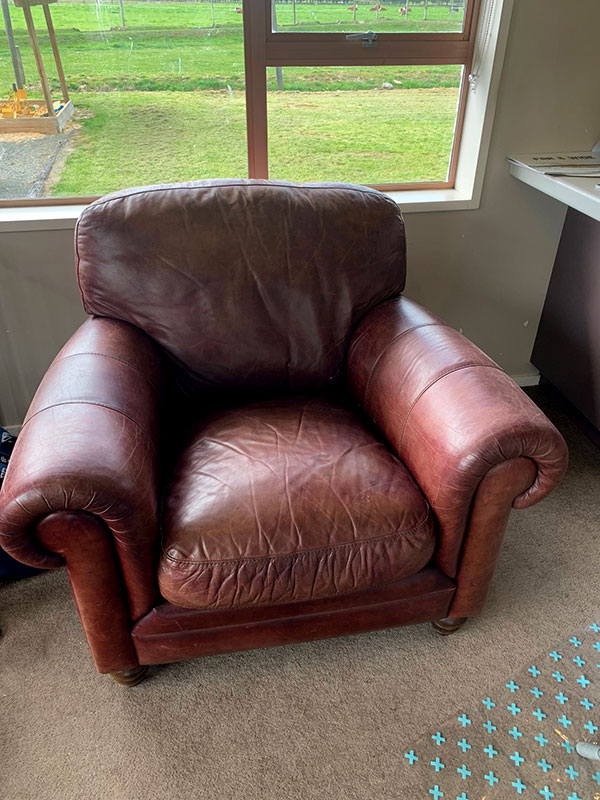 waxed oiled leather chair after treatment