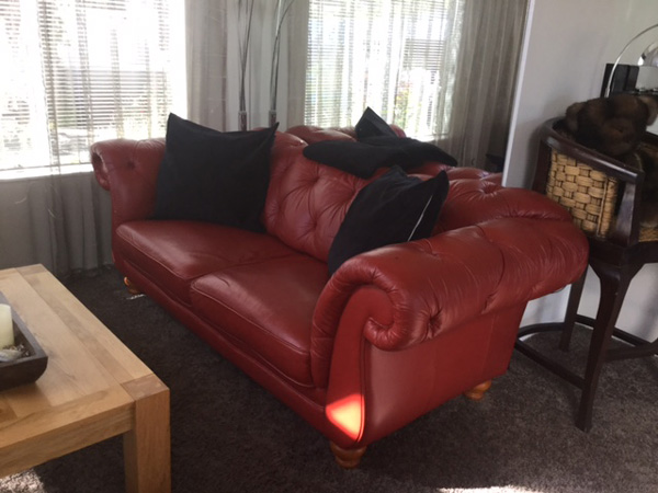 Red Leather Couches Rejuvinated