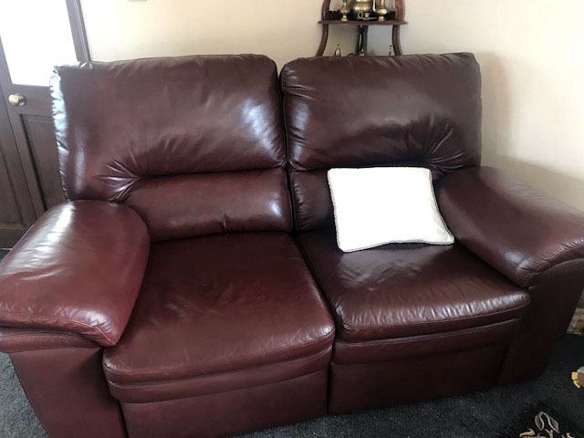 Leather couch rejuvenated