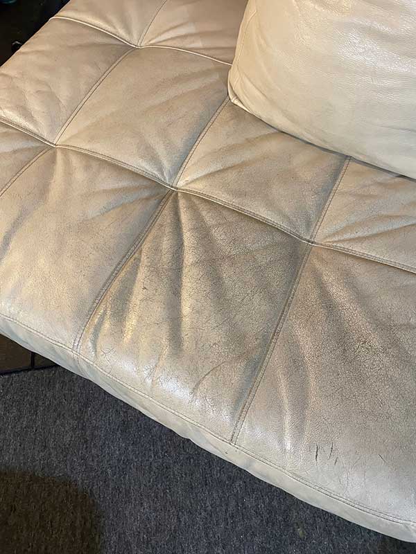 Leather Restoration, Spilt Water On Leather Sofa