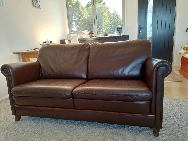 redyed leather couch