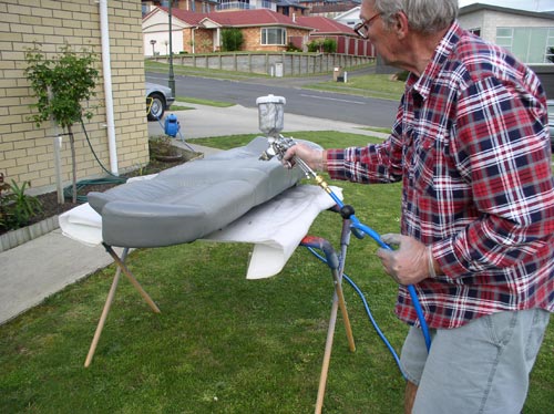 spraying the rear seat spraying the rear seat