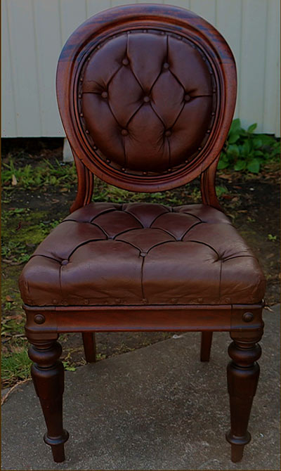 Leather chair after using restoration products