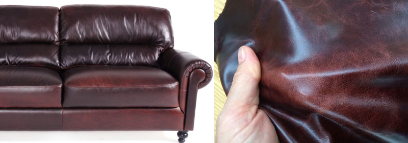 photos of waxed oiled pullup leather